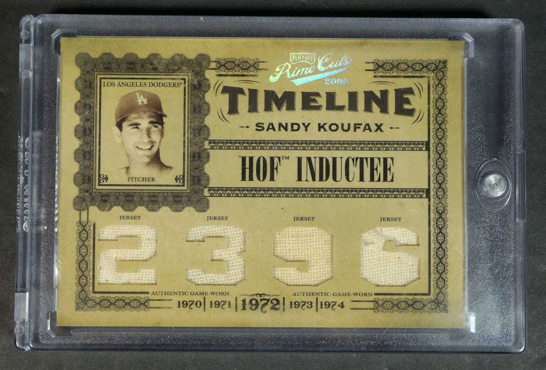 Sandy Koufax Game-Worn Relic Baseball Card #4/5 (1 of 2)