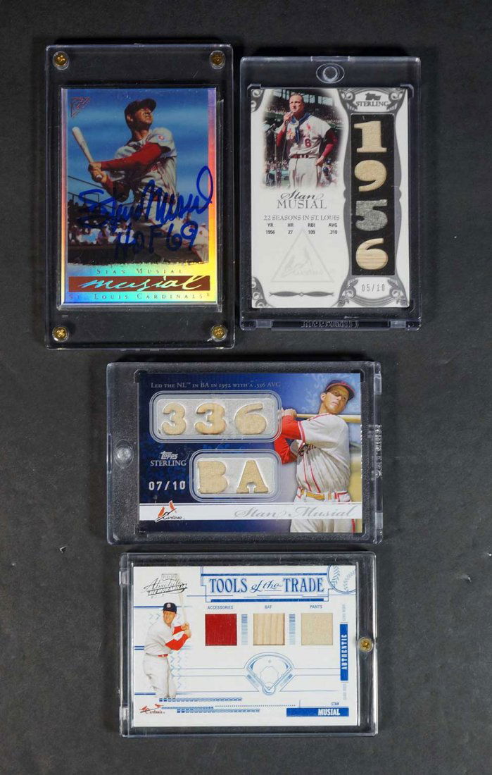 Stan Musial Game-Used Relic BB Cards (4) (1 of 2)