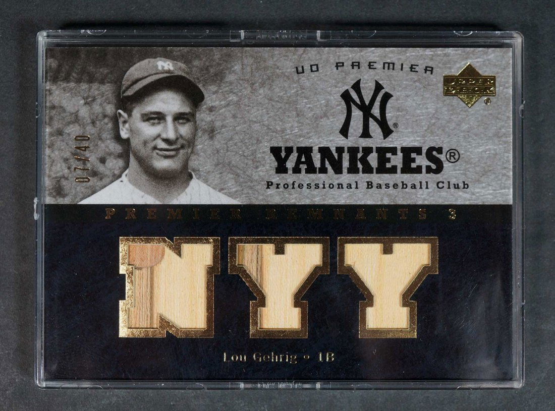 Lou Gehrig Premier Remnants Game-Used BB Card (1 of 2)