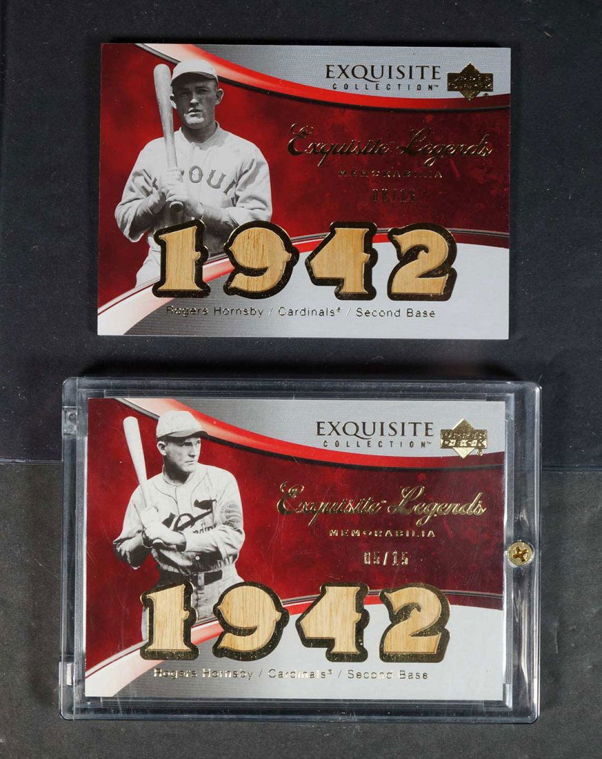 Rogers Hornsby Game-Used BB Bar Cards (2) (1 of 1)