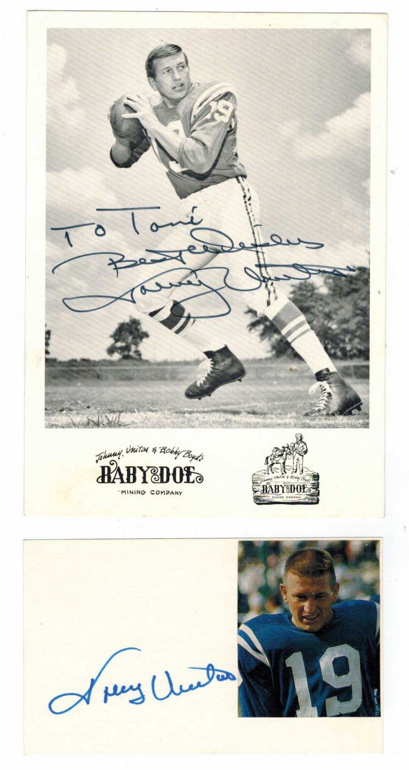 Johnny Unitas Autographed Promotional Photo + (1 of 1)