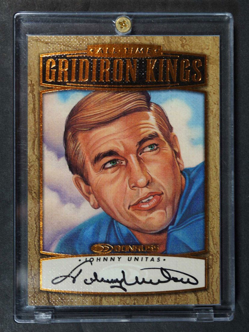 Johnny Unitas Autographed Football Card (1 of 2)