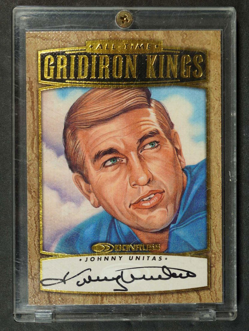 Johnny Unitas Autographed Football Card (1 of 2)