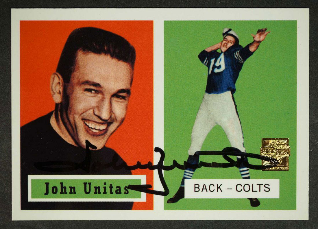 Johnny Unitas Autographed Topps RC Reprint (1 of 2)