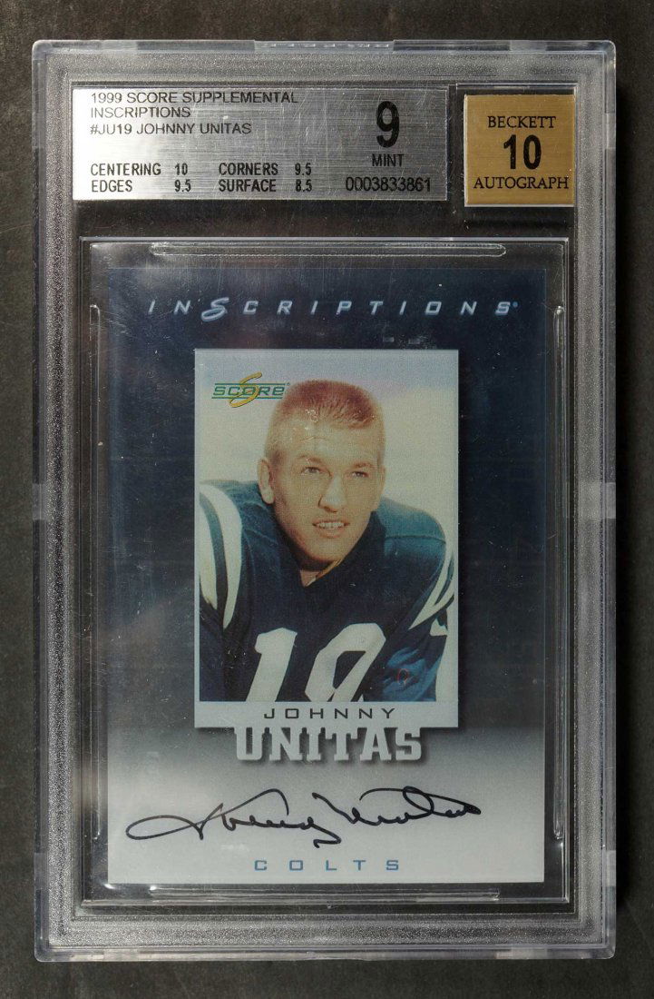 Johnny Unitas 1999 Inscriptions BGS 9 Mint (1 of 2)
