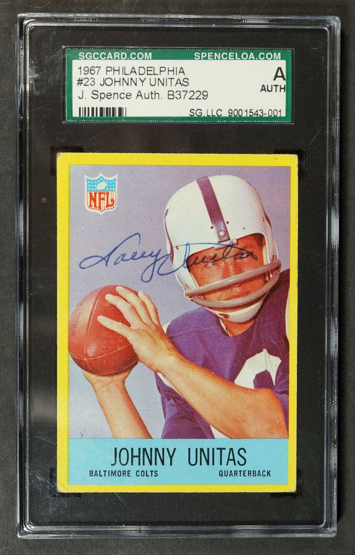Johnny Unitas Autographed Football Card (1 of 1)
