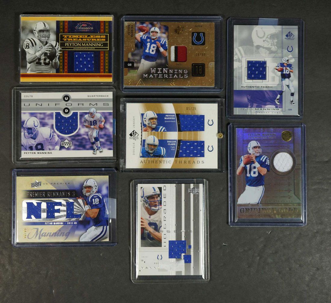 Peyton Manning Game-Worn Relics FB Cards (8) (1 of 2)