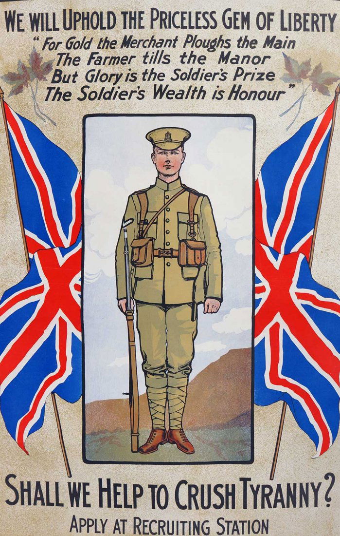 WWI Poster Canada Shall We Help To Crush Tyranny (1 of 2)