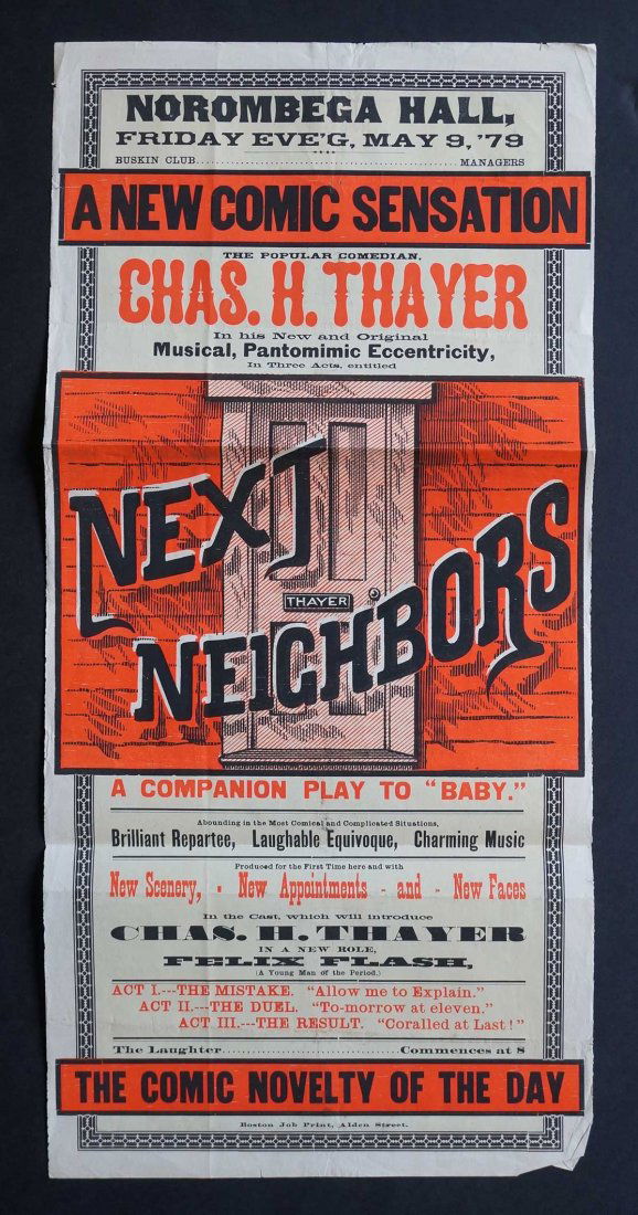 1879 Theater Broadside [Next Neighbors] (1 of 2)