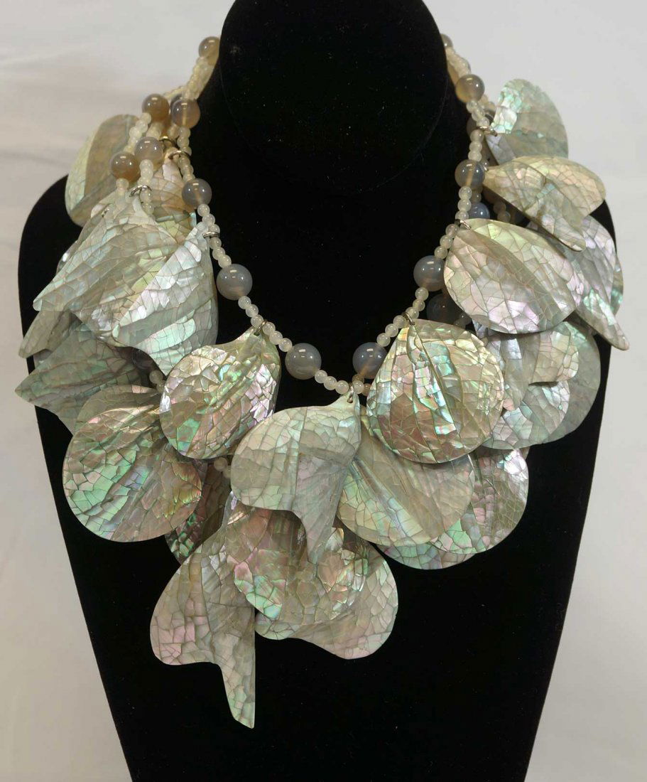 Stephen Dweck Signed Abalone Shell Bead Jewelry (1 of 3)