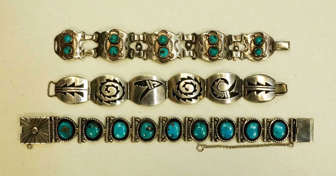 Three Southwest Silver Native American Bracelets (1 of 2)