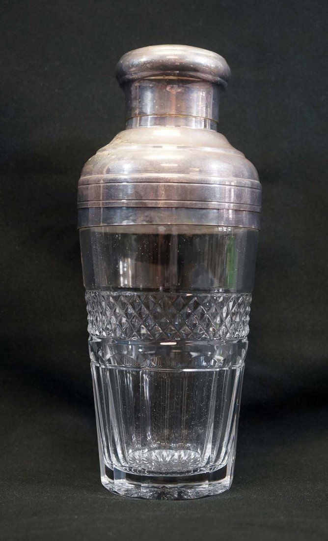 St. Louis Crystal and Silver Plate Martini Shaker (1 of 1)