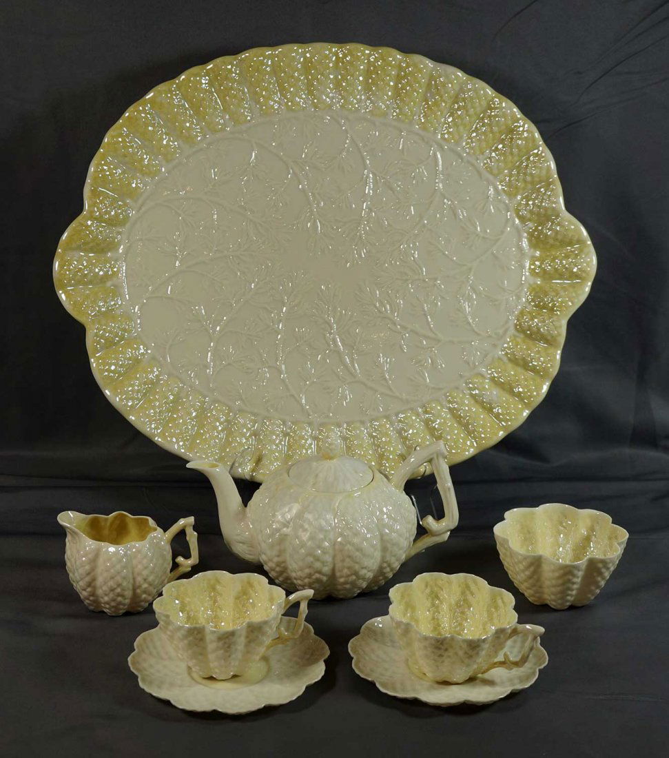 Belleek China Cone Tea Set with Tray (1 of 4)
