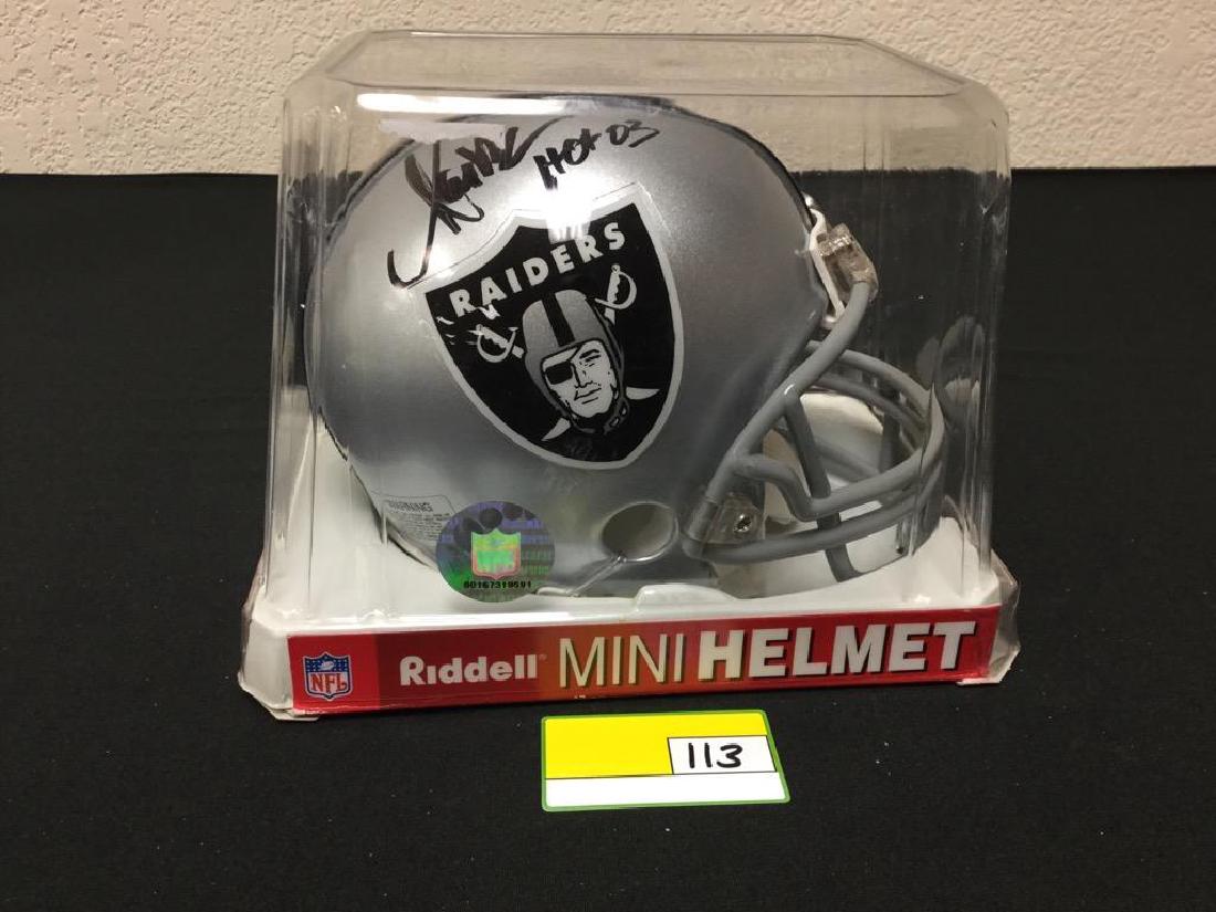 MARCUS ALLEN SIGNED AUTOGRAPH MINI FOOTBALL HELMET. HOF (1 of 4)