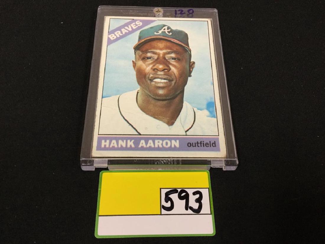 1966 TOPPS HANK AARON SEMI HIGH NUMBER #500 TOUGH CARD (1 of 2)