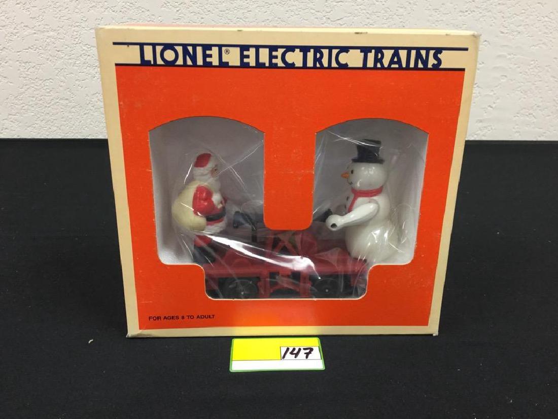 VINTAGE  LIONEL SANTA & SNOWMAN OPERATING HANDCAR. (1 of 5)