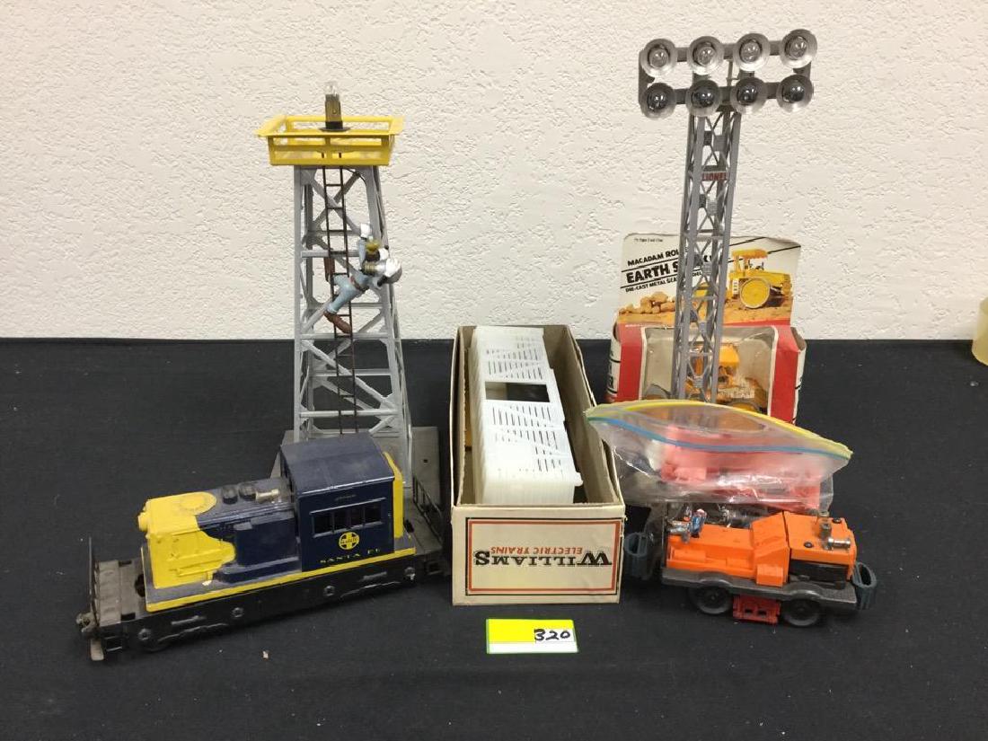 ASSORTED LIONEL PARTS, LIGHT TOWERS, SIGNALS, CARS AND (1 of 6)