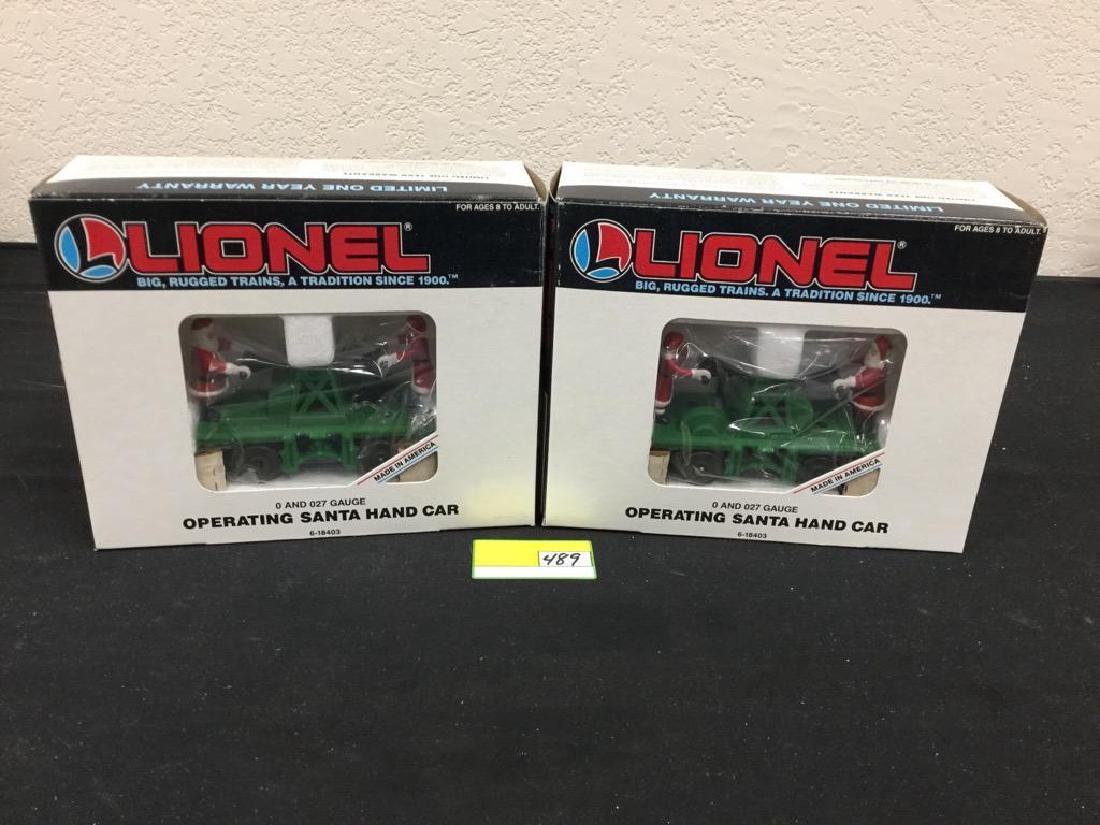 TWO NIB OPERATING HAND CAR 6-18403 SANTA AND MRS CLAUS: TWO NIB OPERATING HAND CAR 6-18403 SANTA AND MRS CLAUS