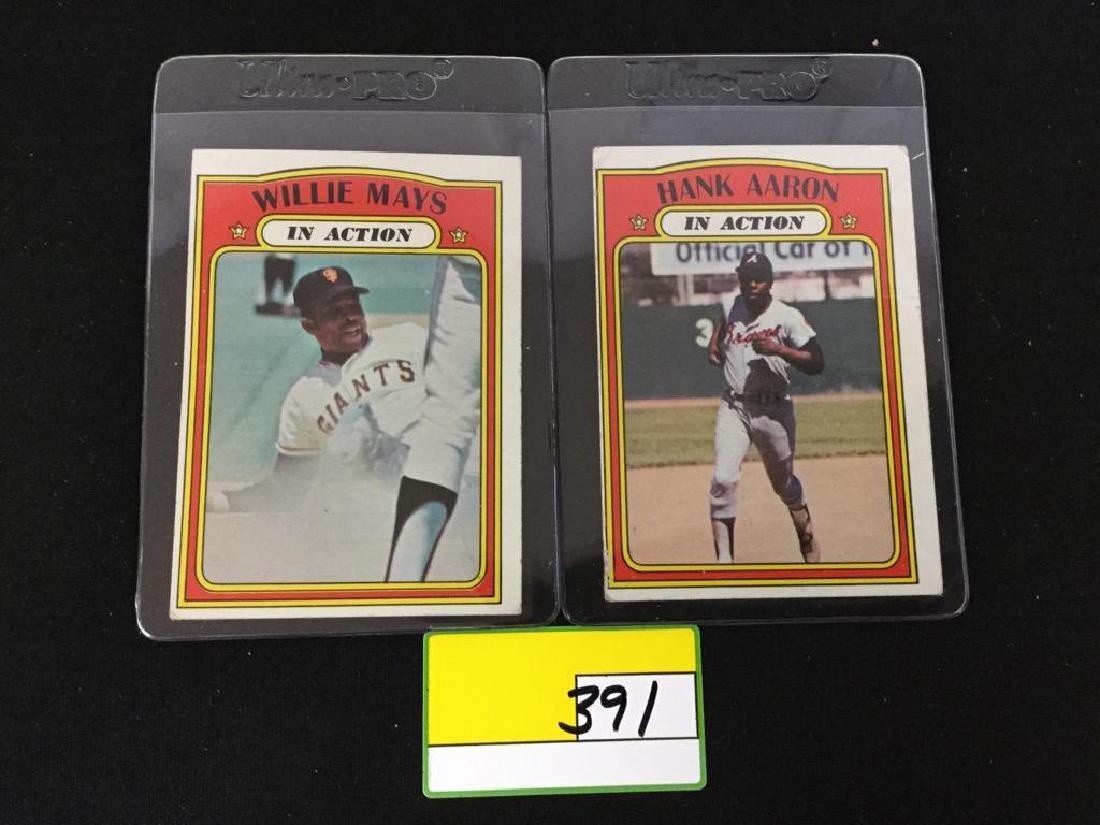 1972 Topps Lot of 2 Cards Hank Aaron, Willie Mays (1 of 2)