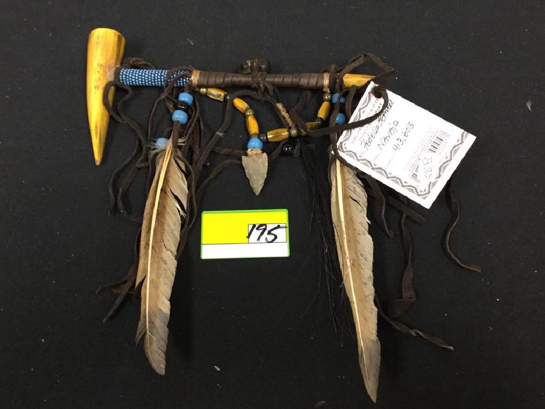 NAVAJO ANTLER PIPE CRAFTED BY FEDELIA BEAVER: NAVAJO ANTLER PIPE CRAFTED BY FEDELIA BEAVER