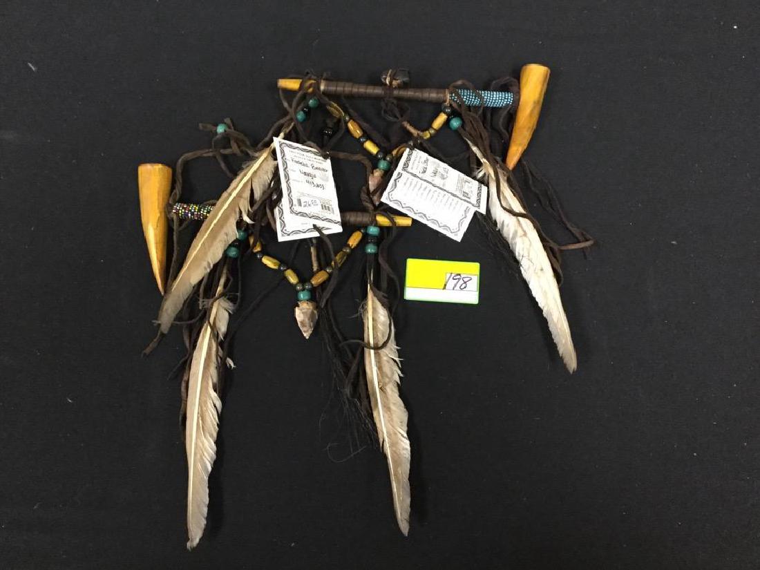 2 COUNT NAVAJO ANTLER PIPE CRAFTED BY FEDILIA BEAVER (1 of 3)