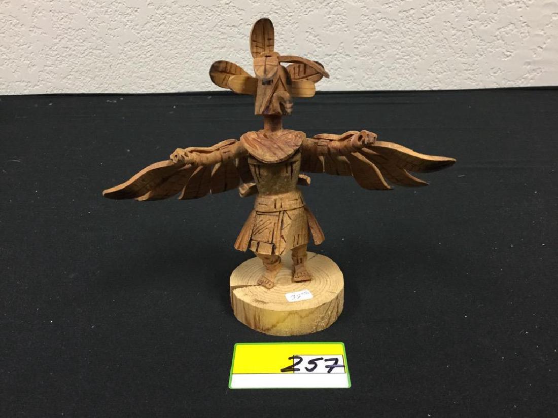 NATIVE AMERICAN HAND CARVED "EAGLE" WOOD KACHINA. (1 of 3)