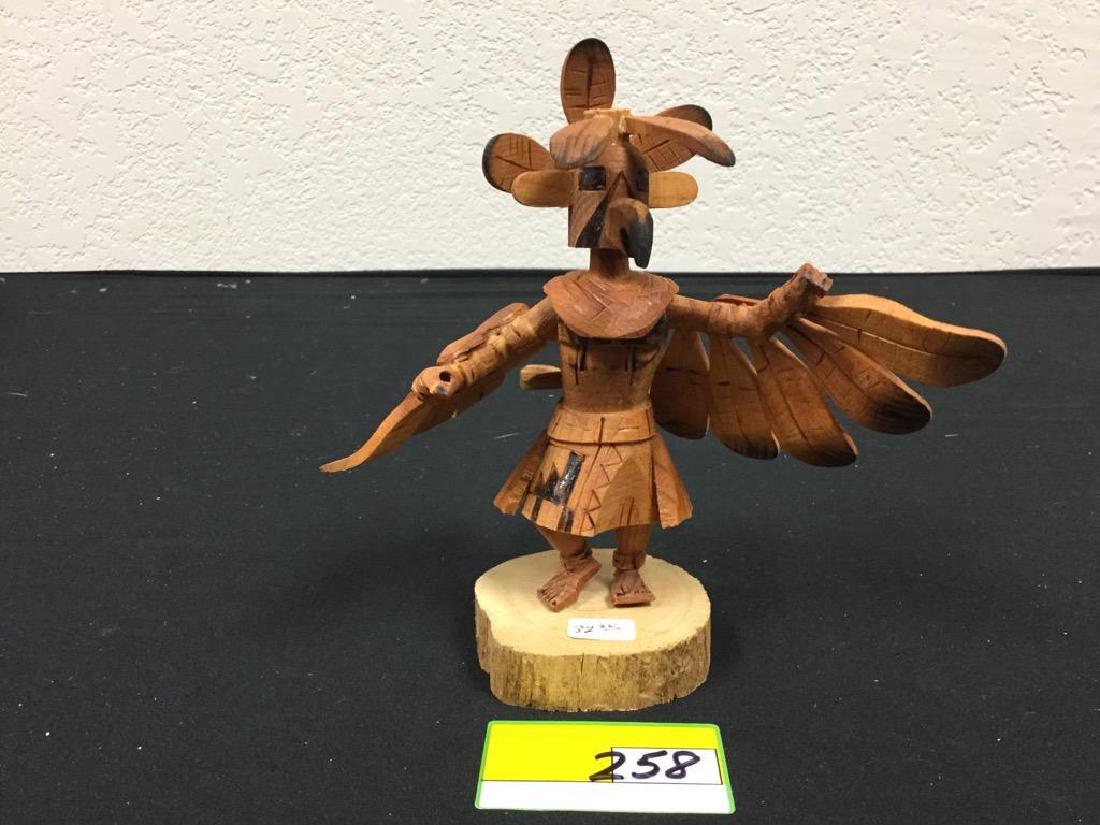 NATIVE AMERICAN HAND CARVED "EAGLE" WOOD KACHINA. (1 of 3)