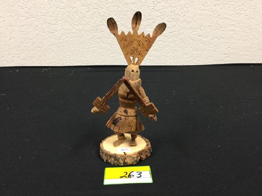 NATIVE AMERICAN HAND CARVED NAVAJO "APACHE" SIGNED BY (1 of 3)