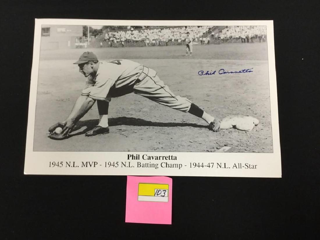 HAND SIGNED 11x17 CUBS GREAT. 1945 NL MVP, BATTING (1 of 2)