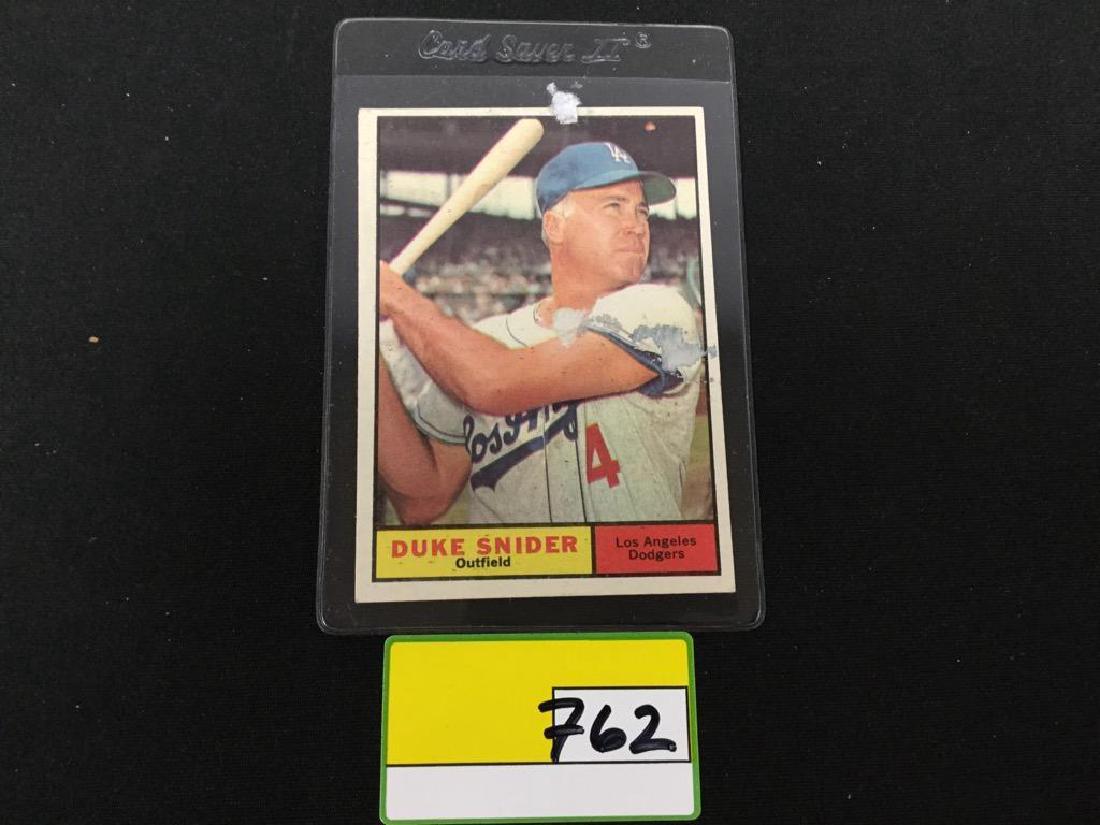 VINTAGE 1961 TOPPS BASEBALL CARD #443 DUKE SNIDER. LA (1 of 2)