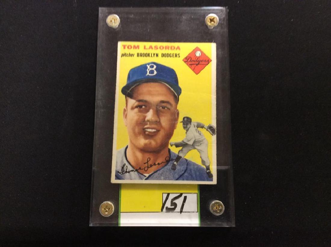 VINTAGE 1954 TOPPS #132 TOM LASORDA. ONE OF BASEBALLS (1 of 2)