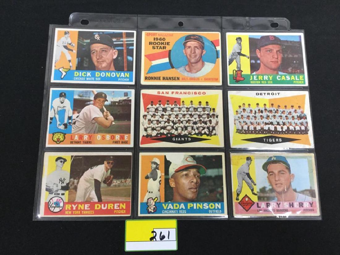 33 COUNT 1960 TOPPS BASEBALL CARDS. INCOMPLETE SET (1 of 8)