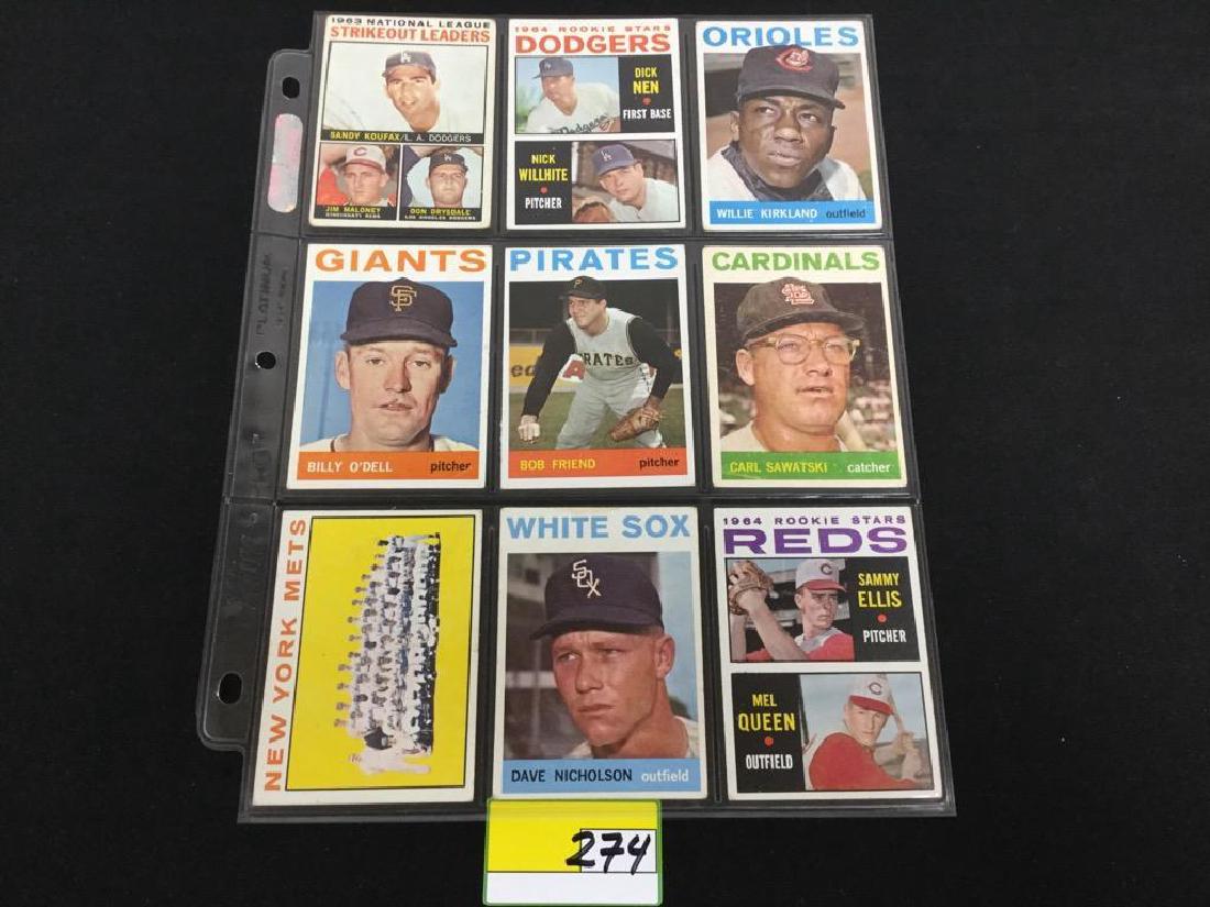 55 COUNT VINTAGE MIXED LOT 1964 TOPPS BASEBALL CARDS. (1 of 14)