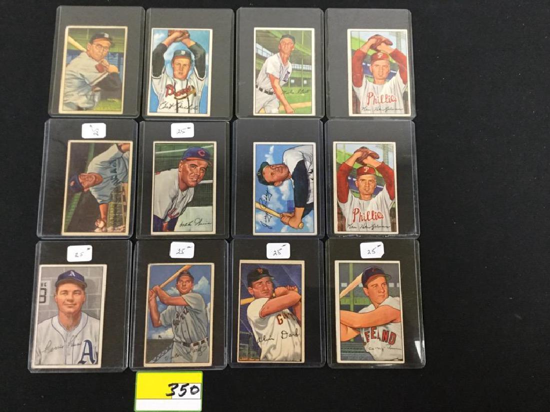 LOT OF 16, VINTAGE 1952 BOWMAN BASEBALL CARDS FROM THE (1 of 4)