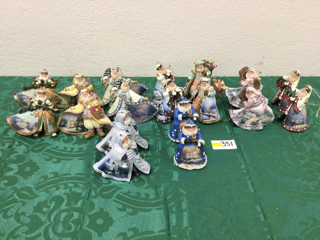 (2) Sets of 9 Thomas Kinkade Old World Santas Ornament (1 of 10)