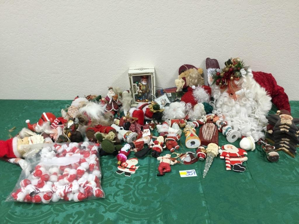 Large Lot of Assorted Santa Claus Ornaments - All For: Large Lot of Assorted Santa Claus Ornaments - All For One Money
