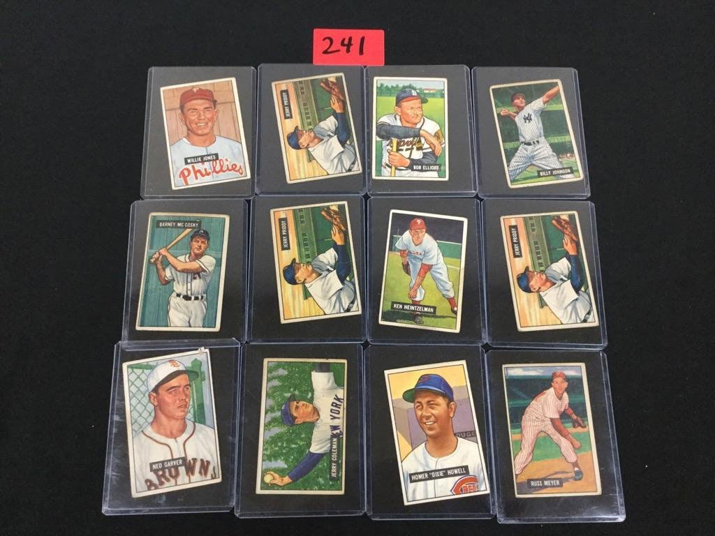 1951 Bowman mixed Baseball Cards. Incomplete set. These (1 of 2)