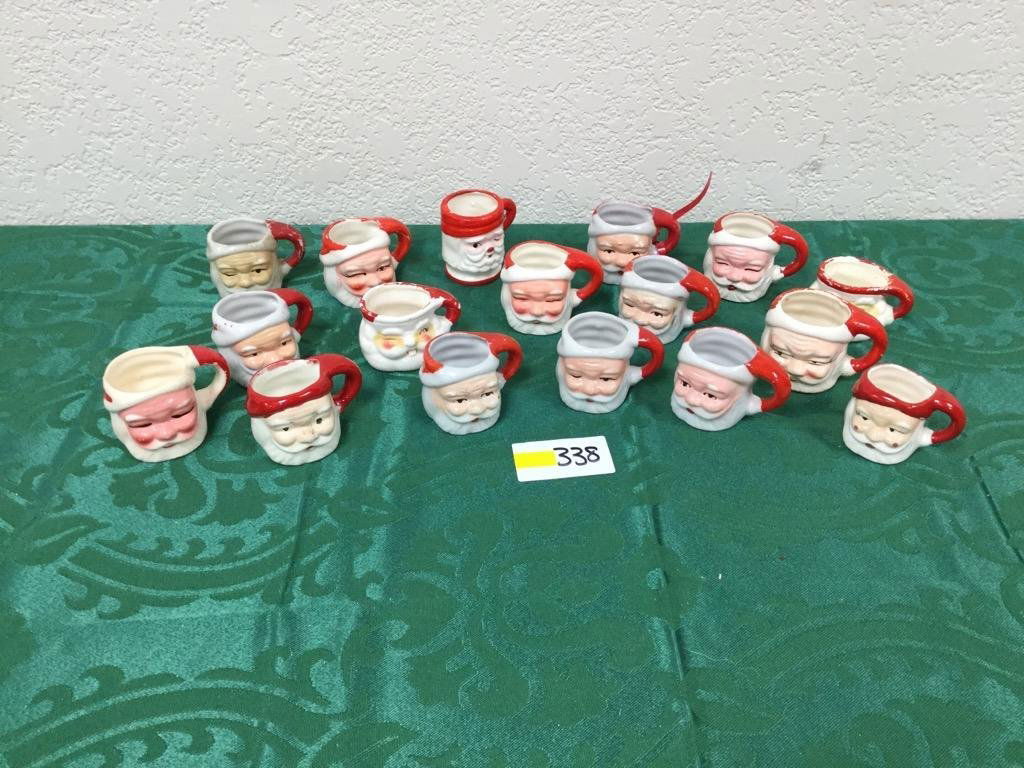 (17) 1.5" Miniature Ceramic Santa Mugs - All For One (1 of 4)