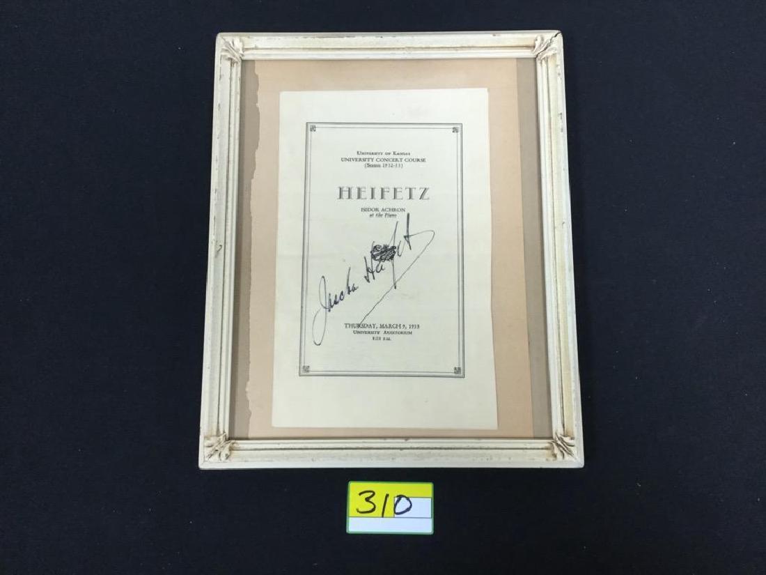 RARE ONE OF A KIND. JASCHA HEIFETZ HAND SIGNED 1933 (1 of 4)