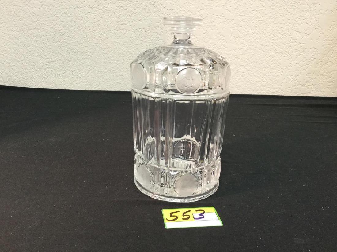 VINTAGE COIN GLASS LARGE CANDY JAR. EXCELLENT PIECE. (1 of 4)