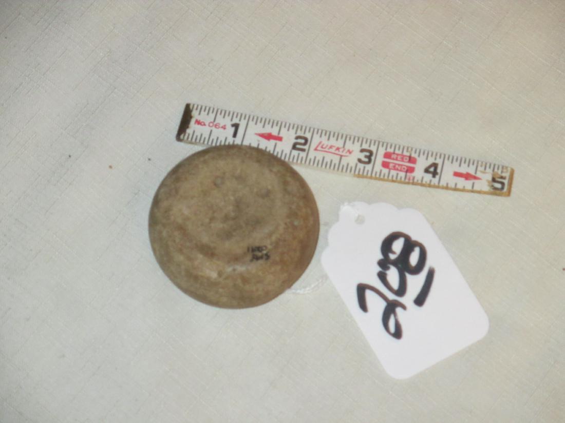 Discoidal: 2 3/8" x 1 1/8" discoidal, Rock Island Co. Illinois