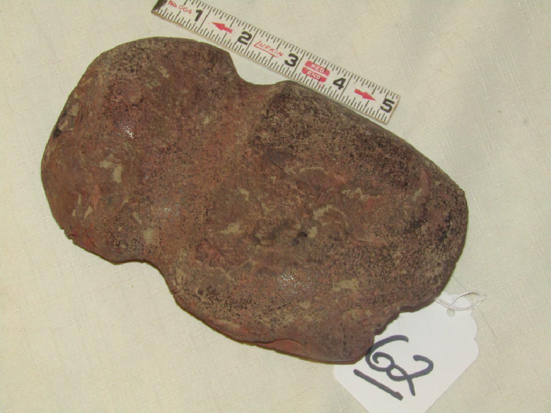 7" axe: Large 7" hematite axe, full groove, bit damage