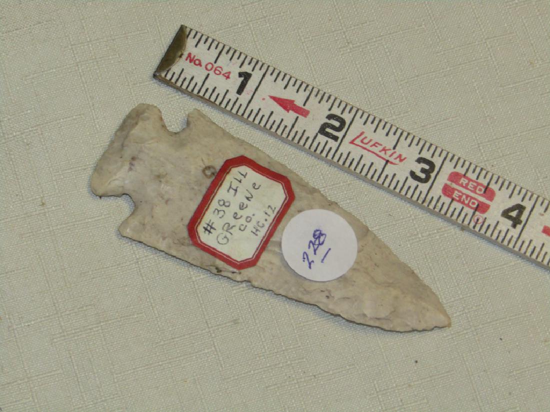 point: 3 7/8" corner notch point, Greene Co. Illinois