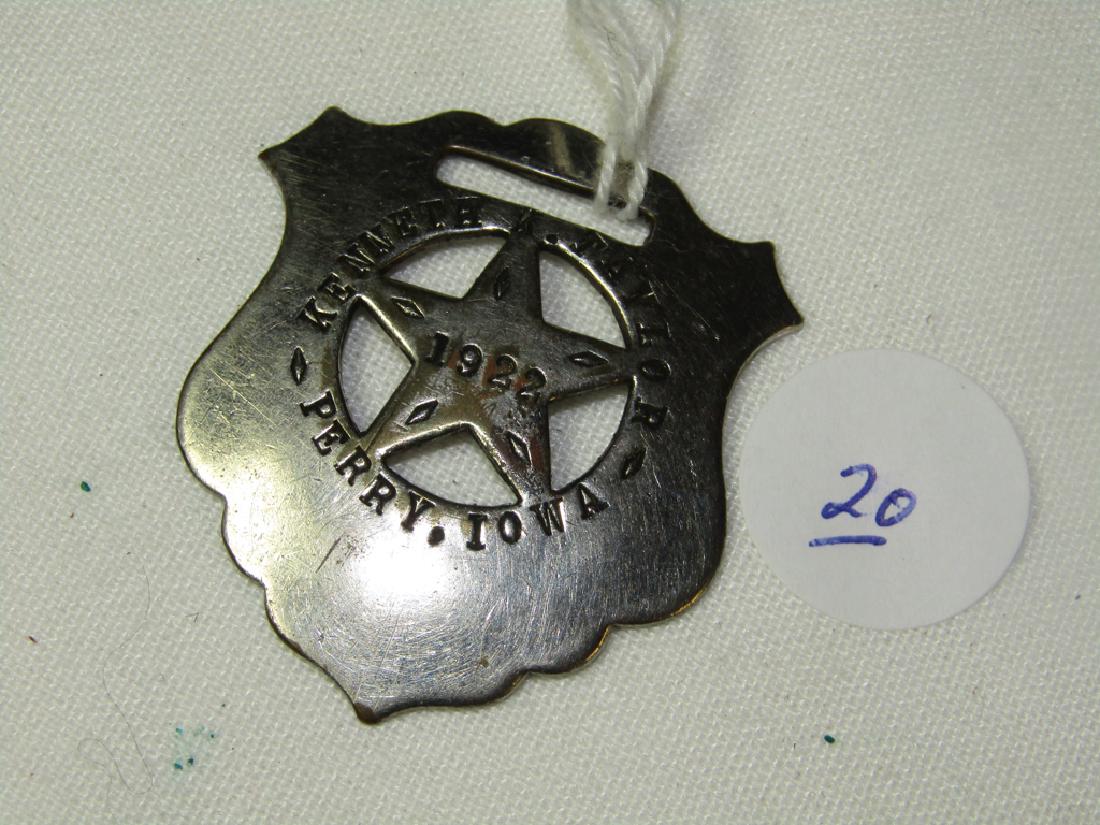 Badge: Center Star badge, Kenneth Taylor, Perry Iowa 1922