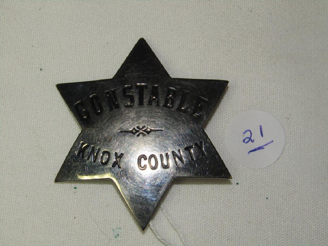 Badge: Knox Co. Constable, 6 point star
