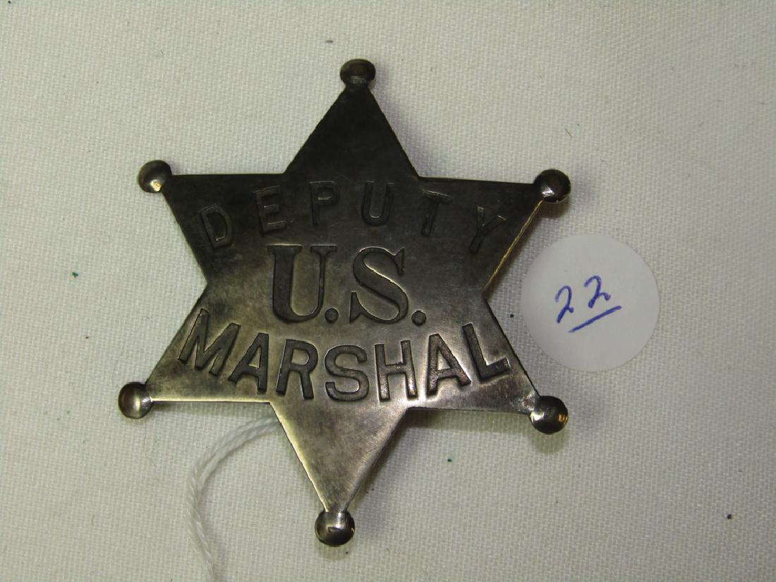 Badge: Deputy US Marshal badge, 6 point star, Allen Stamp & Seal Co.