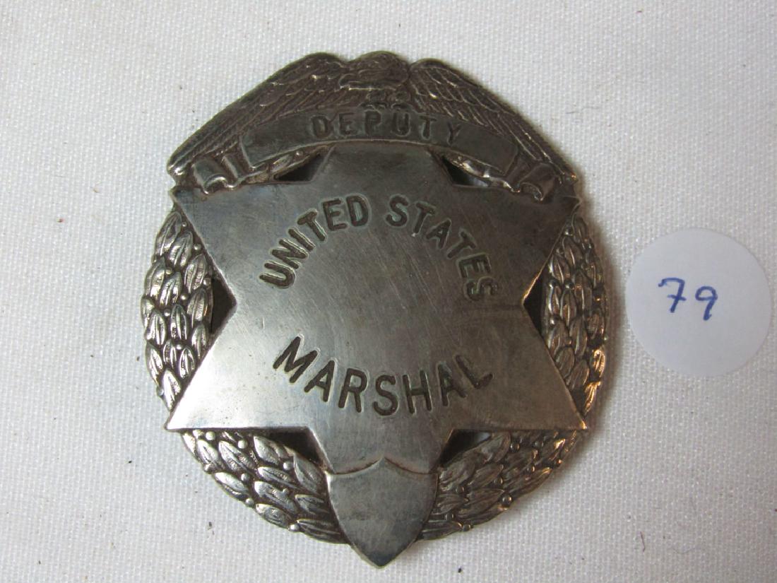 Badge: Deputy US Marshal, 6 point eagle top, Los Angeles Rub Stamp Co.