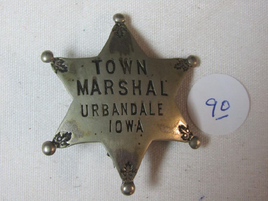 Badge: Town Marshal, Urbandale Iowa 6 point star