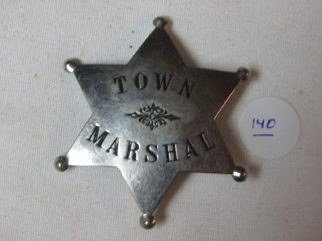 Badge: Town Marshal, 6 point star, middle design, W.S. Daley & Co. Chicago