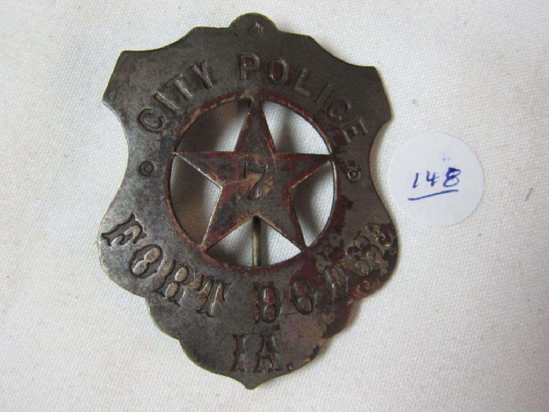 Badge: City Police, Fort Dodge Iowa, center star